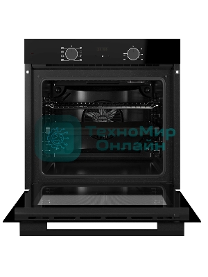 Духовой шкаф Monsher MOE 6008 Noir, 60 см, объем 80 л, утапливаемые переключатели, механический таймер, 2 стекла в дверце, 8 режимов, телескопические направляющие (на 1 уровень), энергоэффективность А, черный