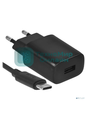 Сетевое зарядное устройство HOCO C134A/ Сетевое ЗУ + Кабель Type-C 1m/ 1 USB/ Выход: 10.5W/ черный