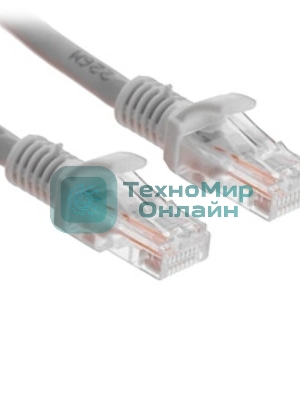 Патч-корд LSZH медный UTP Cablexpert PP30-2M cat.5e, 2м, литой, многожильный, серый