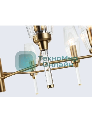 Люстра Ambrella light LH55202/8 BS/CL латунь/прозрачный E14*8 max 40W D800*520