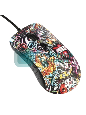 Мышь проводная Qumo Splash M40 черный, 3200 dpi, USB, кнопки - 6