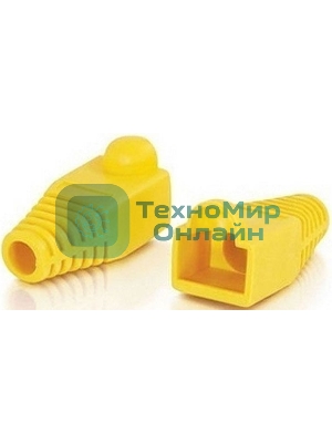 Защитные колпачки для кабеля 6,0мм cat.5, на соединение коннектора с кабелем, желтый, 100 шт. в пачке