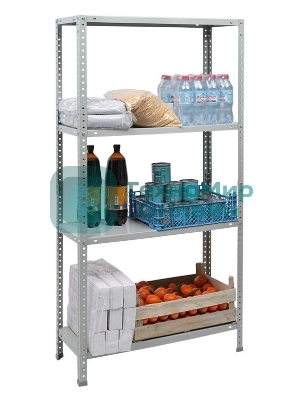 Стеллаж Практик ES пол.:4 разборная 1450x750x300мм серый