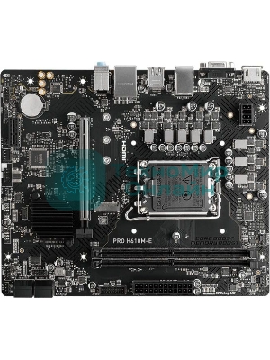 Материнская плата MSI PRO H610M-E, LGA 1700, Intel H610, 2xDDR5, 4xSATA, 1xM.2, 1xPCIe 4.0 x16, 1xPCIe 4.0 x1, 1xHDMI, 1xVGA, 1xRJ45 1Gb, 2xUSB-A 3.2 Gen 1, 4xUSB-A 2.0, 3x3.5мм, 7.1, mATX
