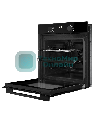 Духовой шкаф Monsher MOE 6008 Noir, 60 см, объем 80 л, утапливаемые переключатели, механический таймер, 2 стекла в дверце, 8 режимов, телескопические направляющие (на 1 уровень), энергоэффективность А, черный