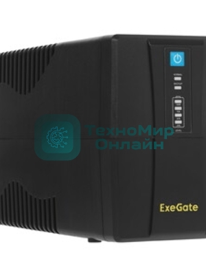 Источник бесперебойного питания ExeGate Power NB-850.LED.AVR.2SH.USB (850VA/510W, LED, AVR, 2*Schuko, USB, батарея 12V 9Ah, черный)