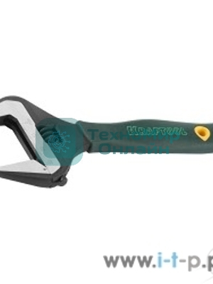 Ручной инструмент KRAFTOOL 27258-15 Ключ разводной Cr-V,фосфатир,эргоном рукоятка из эластомера,увелич зев,угол наклона губок 15град,150мм/6