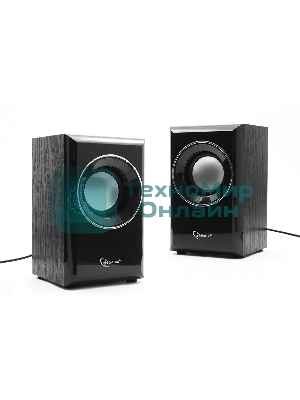 Акустическая система Gembird SPK-204, черный МДФ,2х3 Вт, регулятор громкости, USB