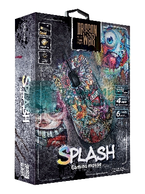 Мышь проводная Qumo Splash M40 черный, 3200 dpi, USB, кнопки - 6