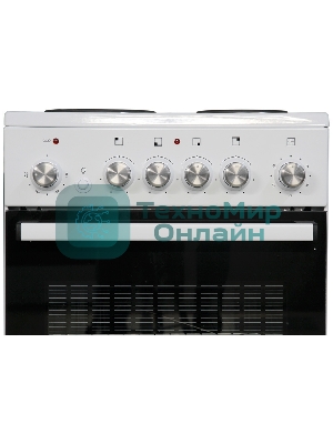 Плита электрическая De Luxe 5004.16Э белый, конфорок 4 шт, духовка 46 л, 50 см x 85 см x 50 см