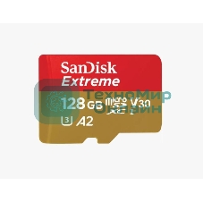 Флеш карта microSD 128Gb SanDisk microSDXC Class 10 UHS-I A2 C10 V30 U3 Extreme 190MB/s