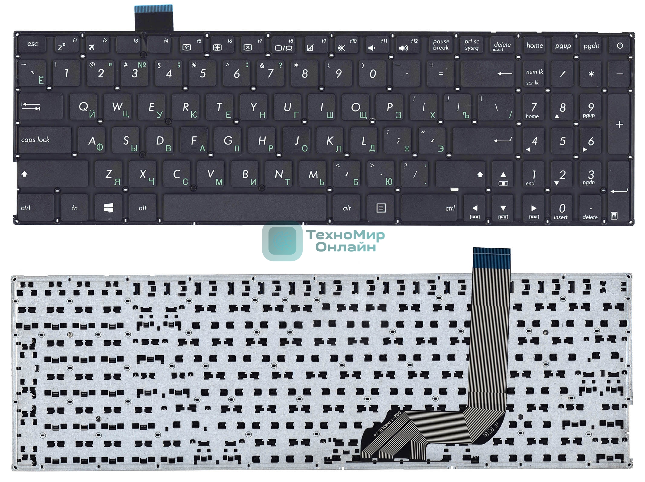 Клавиатура для ноутбука Asus X542 A542 K542 черная без рамки