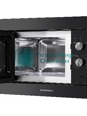 Встраиваемая микроволновая печь Maunfeld MBMO.20.1PGb черный, 20 л, 800 Вт, переключатели - поворотный механизм