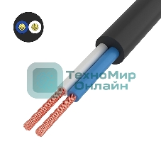 Провод соединительный ПВС Rexant 2x0,75 мм², черный, длина 50 метров, ГОСТ 7399-97