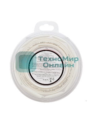 Трубка термоусаживаемая Rexant 5,0/2,5 мм белая, ролик 2,44 м