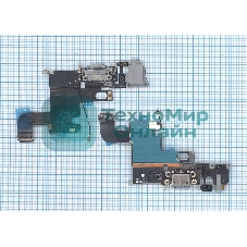 Шлейф разъема питания с аудио-разъемом для iPhone 6 черный