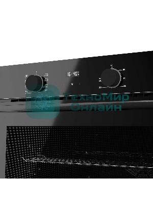 Духовой шкаф Monsher MOE 6008 Noir, 60 см, объем 80 л, утапливаемые переключатели, механический таймер, 2 стекла в дверце, 8 режимов, телескопические направляющие (на 1 уровень), энергоэффективность А, черный