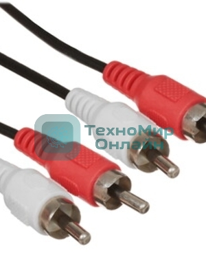 Кабель аудио Cablexpert CCA-2R2R-3M-N, 2xRCA/2xRCA, 3м, черный, пакет