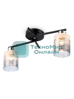 Светильник Ambrella light TR303211/2 BK/CH/SM/FR черный/хром/дымчатый/белый матовый E27*2 max 60W 500*170*200