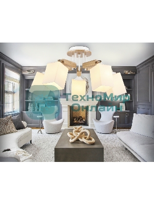 Светильник Ambrella light TR9518/5 WH/GD/FR белый/золото/белый матовый E27*5 max 40W D670*260