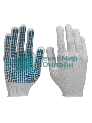 Перчатки трикотажные, с ПВХ Протектор, 32 г, 10 класс, 10 пар/уп