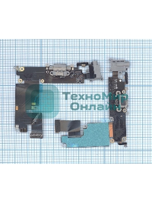 Шлейф разъема питания с аудио-разъемом для iPhone 6 Plus черный