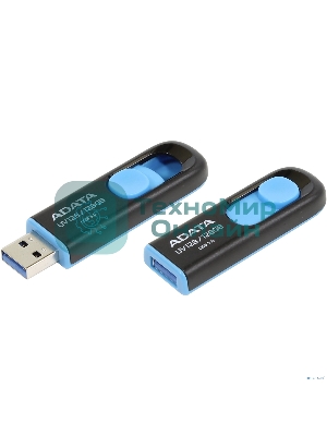 Флешка USB ADATA UV128 (AUV128-128G-RBE), 128Gb, USB 3.0, R/W 100/30, черный/синий