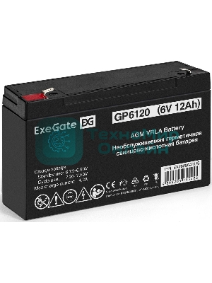 Батарея для ИБП ExeGate GP6120 (6V 12Ah), клеммы F1