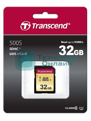 Флеш карта SD 32GB Transcend SDНC UHS-I U1, MLC