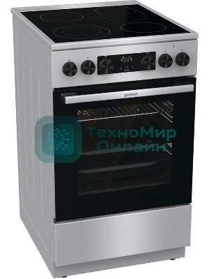 Плита электрическая Gorenje GECS5C70XA серебристый, конфорок 4 электрических, духовка 70 л, 50 см x 85 см x 59.4 см