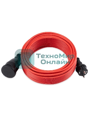 Удлинитель силовой Starwind ST-PS1.20/R-16 3x1.0 кв.мм 1 розет. 20 м ПВС 16A без катушки красный