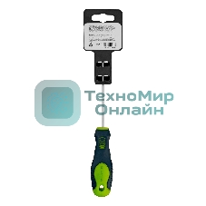 Отвертка Сибртех, SL3,0 х 100 мм, CrV, двухкомпонентная рукоятка