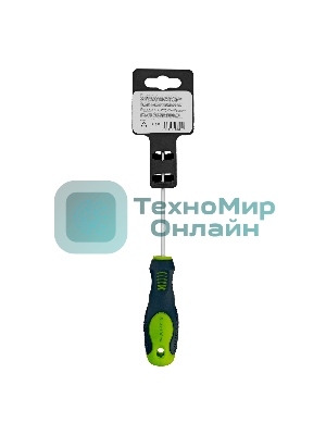 Отвертка Сибртех, SL3,0 х 100 мм, CrV, двухкомпонентная рукоятка