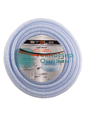 Шланг пневматический Stels ПВХ, 10x16 мм, 18 бар, армированный, прозрач., быстросъем, 3 0м