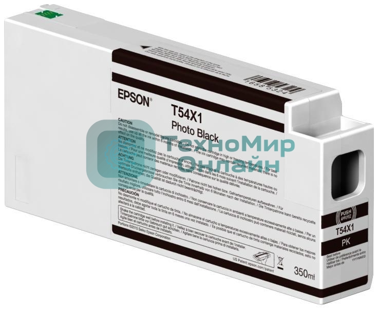 Картридж струйный Epson C13T54X100 фото черный (350 мл.) для Epson SureColor SC-P6000/SC-P7000/SC-P8000/SC-P9000