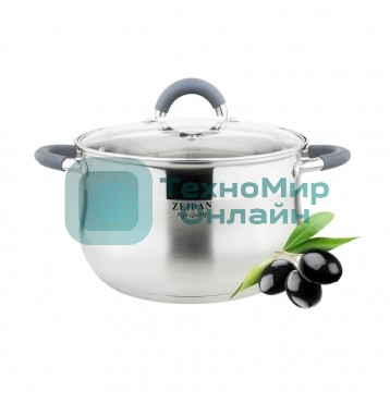 Кастрюля со стеклянной крышкой Zeidan Z-50250 2,1 л - 2.1 л (д.16х10.5 см), нерж.сталь, внутренняя - матовая полировка, снаружи - комбинированная полировка, шкала литража, ручки с силиконовым покрытием, КАПСУЛИРОВАННОЕ ДНО, ПОДАРОЧНАЯ УПАКОВКА С ПЛАСТИКОВОЙ РУЧКОЙ.