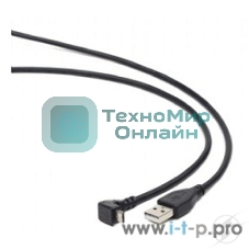 Кабель Gembird/Cablexpert Pro AM/microBM 5P, 1,8м, угловой, экран, черный