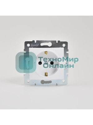 Механизм розетки 1-м СП KARINA защ. шторки с заземл. термопласт бел. LEZARD 707-0288-124B