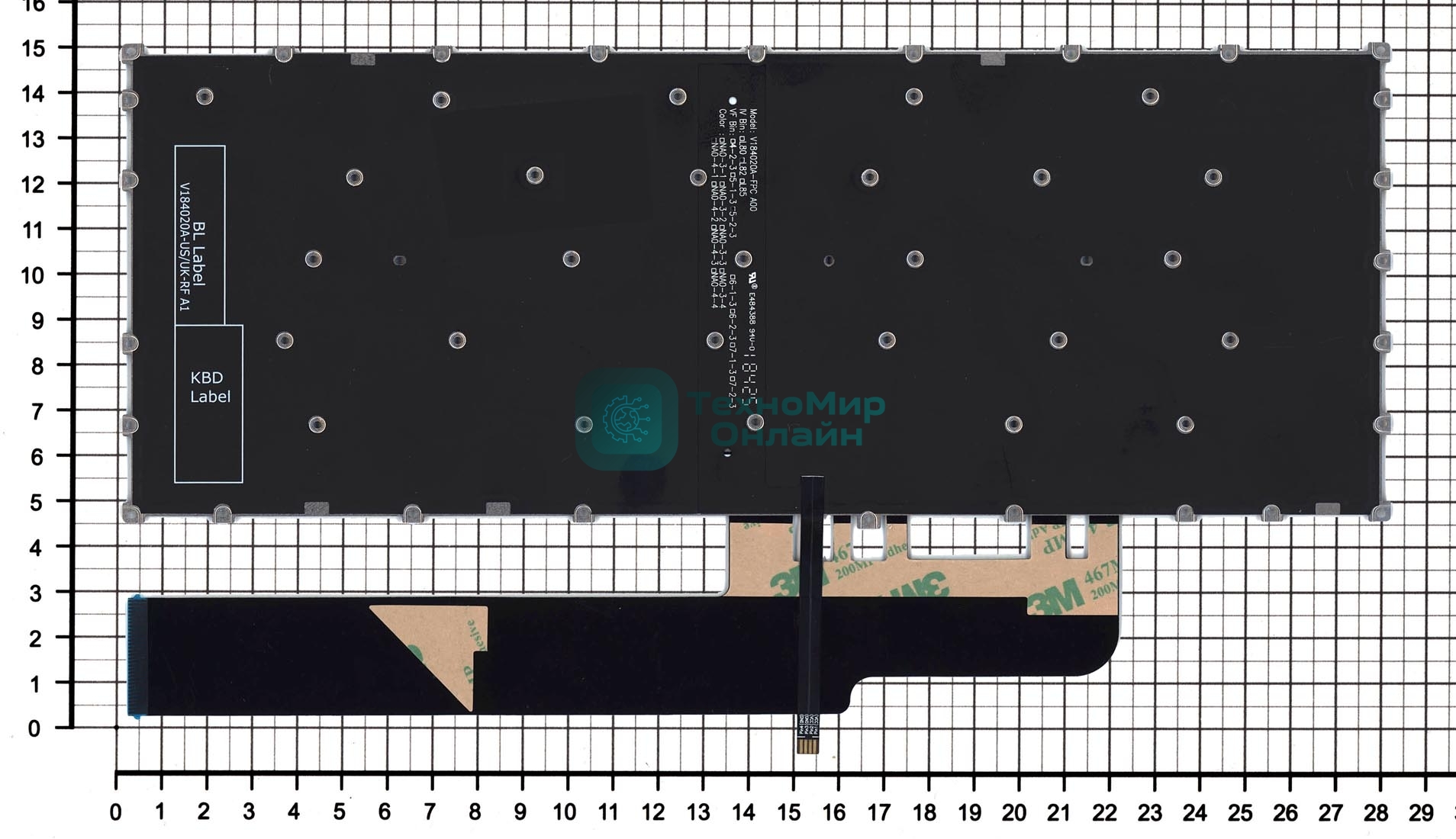 Клавиатура для ноутбука Lenovo XIAOXIN Air-14 2019 540S-14 черная с подсветкой