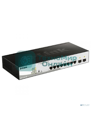 Коммутатор D-Link DGS-1210-10P/FL2A, 8×1 Гбит/с + 2×1 Гбит/с SFP, настраиваемый