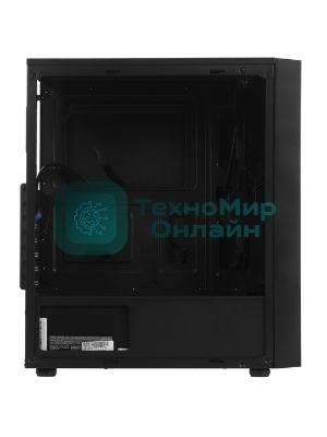 Компьютерный корпус Miditower ExeGate EVO-8243-EVO800 (ATX, БП EVO800RGb с вент. 12 см, 2хUSB+1хUSB 3.0, черный, 3 вент. с RGb подсветкой, боковая панель - закаленное стекло)