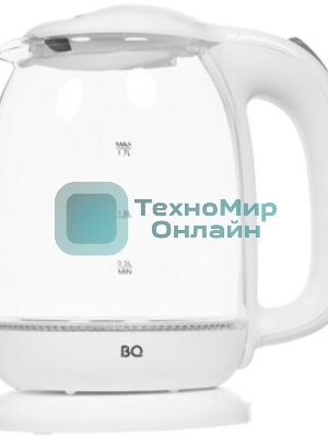 Электрочайник BQ KT1830G черный, 1.7 л, 2200 Вт, скрытый нагревательный элемент