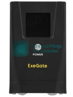 Источник бесперебойного питания ExeGate Power Smart ULB-1000.LCD.AVR.2SH.RJ.USB 1000VA/550W, LCD, AVR, 2*Schuko,RJ45/11,USB, черный