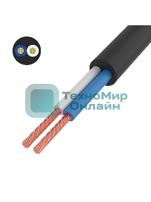 Провод соединительный ПВС Rexant 2x0,75 мм², черный, длина 5 метров, ГОСТ 7399-97