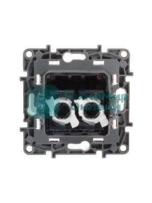 Двойная розетка RJ 45 - категория 5е - UTP - Etika - белый