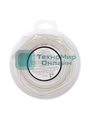 Трубка термоусаживаемая Rexant 4,0/2,0 мм белая, ролик 2,44 м