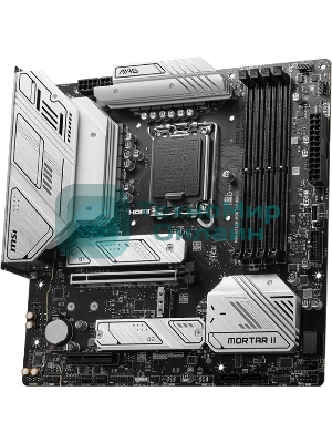 Материнская плата MSI MAG B760M MORTAR WIFI II, LGA 1700, Intel B760, 4xDDR5, 4xSATA, 3xM.2, 1xPCIe 5.0 x16, 1xPCIe 4.0 x4, 1xHDMI, 1xDP, 1xUSB Type-C, 1x2.5Gb LAN, 3xUSB-A 2.0, 3xUSB-A 3.2 Gen 2, 5x3.5 мм, 7.1, mATX