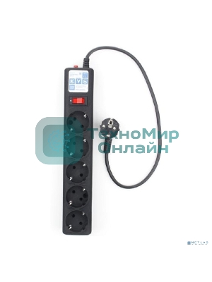 Фильтр-удлинитель PowerCube 0.5 м, 5 розеток,10А (SPG5-С1), черный графит 20850