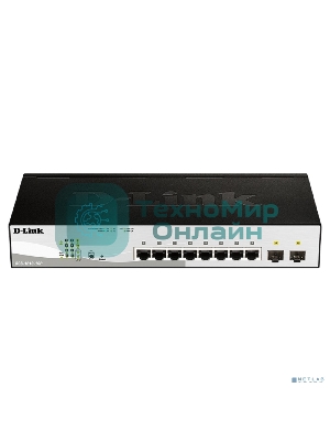Коммутатор D-Link DGS-1210-10P/FL2A, 8×1 Гбит/с + 2×1 Гбит/с SFP, настраиваемый
