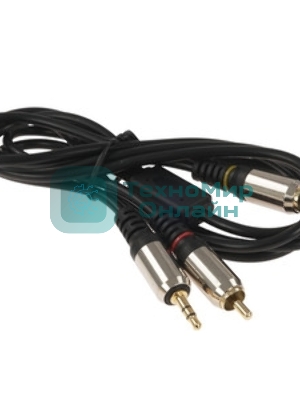 Кабель аудио Cablexpert CCAB-02-35M2RM-1.5MB. 3.5 Jack(M)/2х RCA (M), черный, 1.5м, блистер